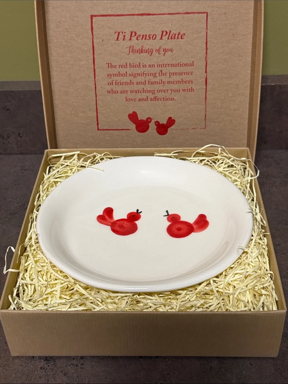 Vietri Red Bird Plate